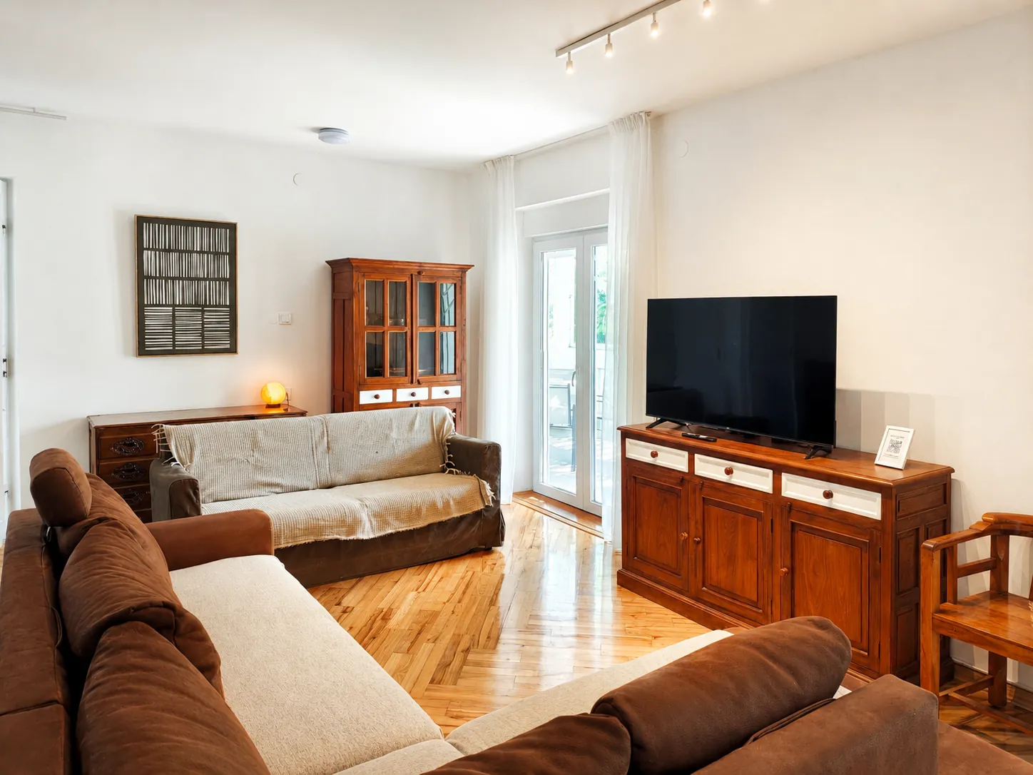 The bright open-plan living area